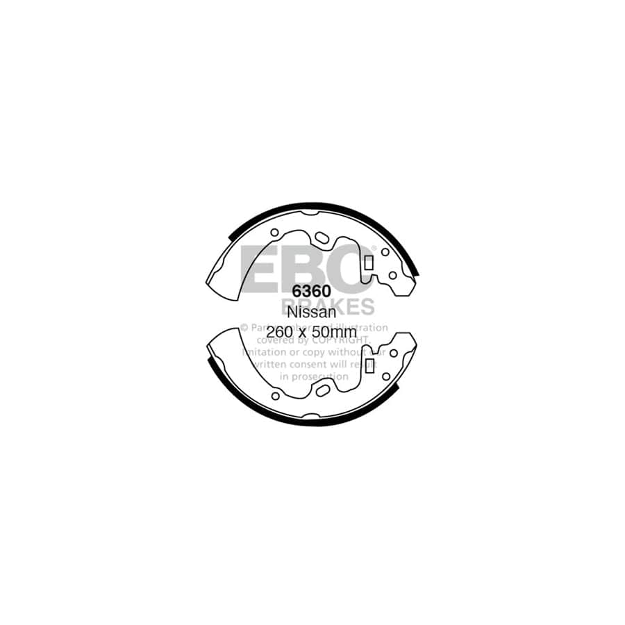 EBC 6360 Datsun Nissan Rear Brake Shoes (Inc. 280C & 300C) 1 | Duco Car Parts UK Car Parts