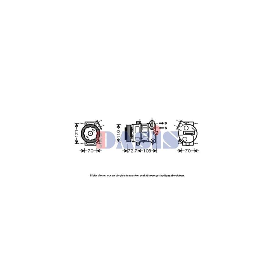 AKS Dasis 851555N Compressor, Air Conditioning For Opel Corsa D Hatchback (S07) | Duco Car Parts UK