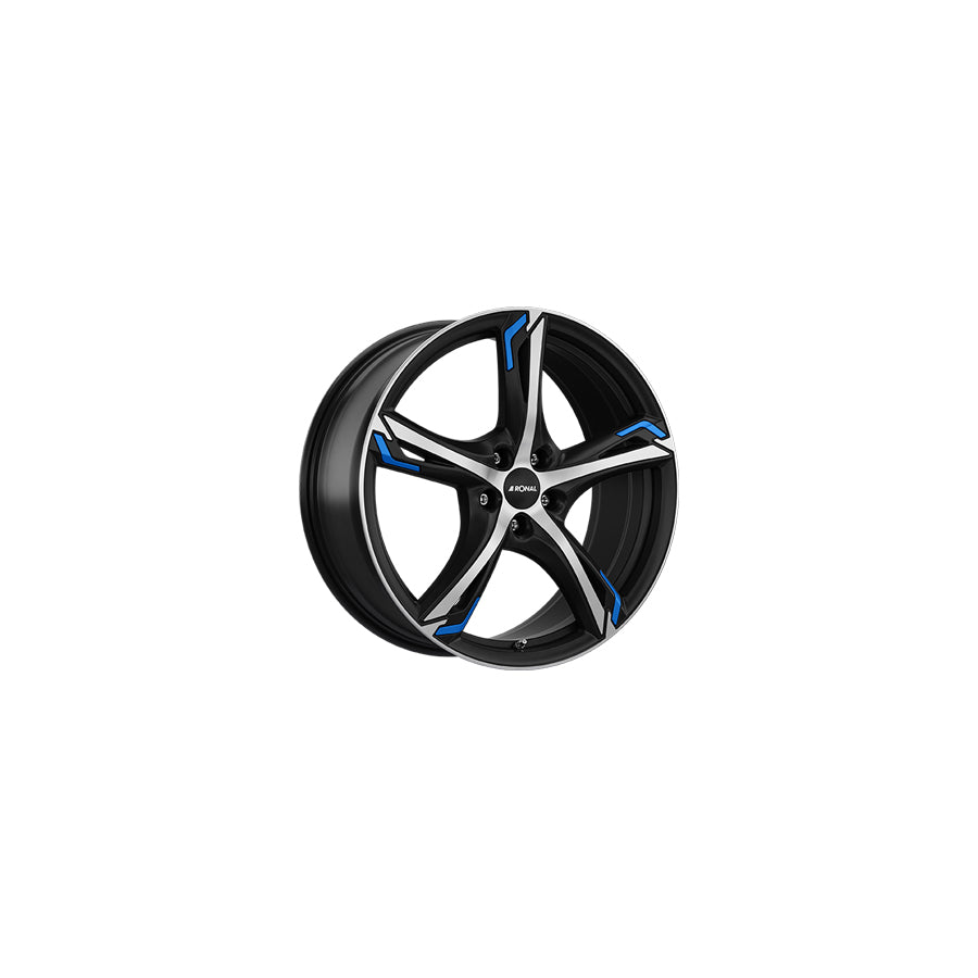 Ronal R62 Blue 7.5x18 ET50 62R8755.37X/BLUE Jetblack-Matt-Diamond Cut Blue Wheel | Duco Car Parts UK Car Parts
