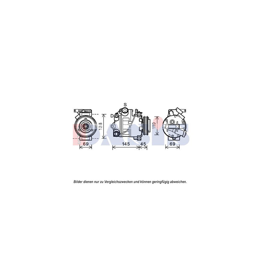 AKS Dasis 852683N Compressor, Air Conditioning For BMW X5 (E70) | Duco Car Parts UK