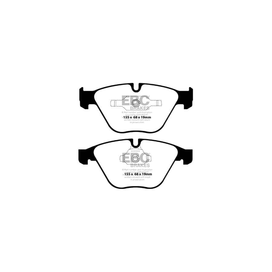 EBC PD02KF084 BMW Redstuff Front Brake Pad & Plain Disc Kit - ATE Caliper 2 | Duco Car Parts UK Car Parts