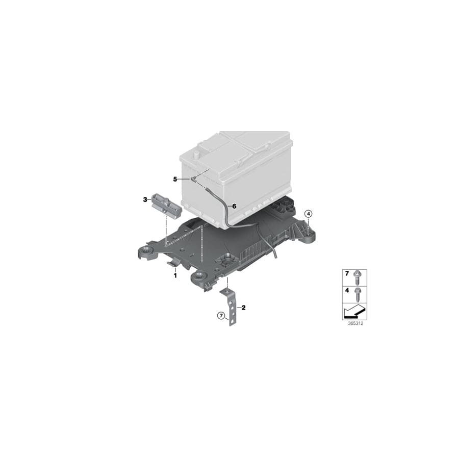 Genuine BMW 61219387573 F40 F44 Battery Tray 60AH (Inc. 118i, 228iX & 218i) | Duco Car Parts UK Car Parts
