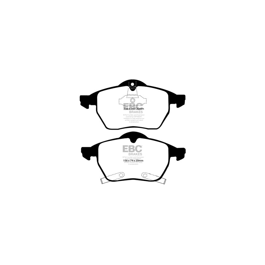 EBC DP51187NDX Saab Bluestuff NDX Front Brake Pads  - ATE Caliper (Inc. 9-3 & 9-5) 2 | Duco Car Parts UK Car Parts