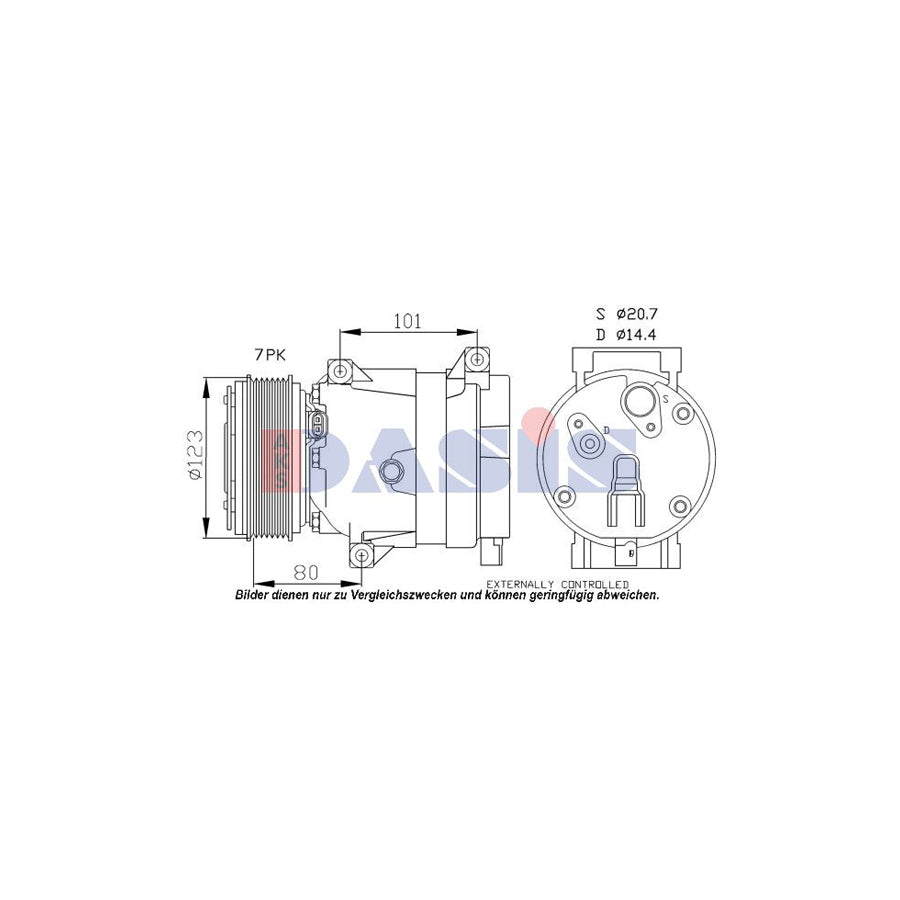 AKS Dasis 851573N Compressor, Air Conditioning For Renault Laguna | Duco Car Parts UK
