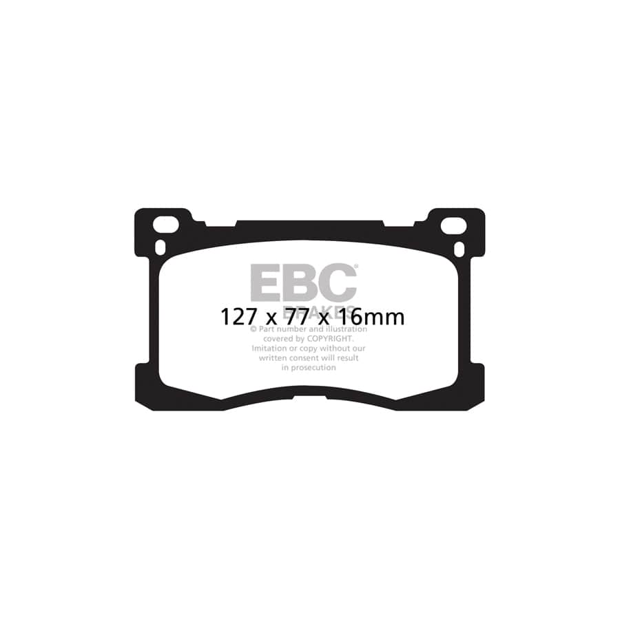 EBC PD02KF664 Hyundai Equus Redstuff Front Brake Pad & Plain Disc Kit 2 | Duco Car Parts UK Car Parts