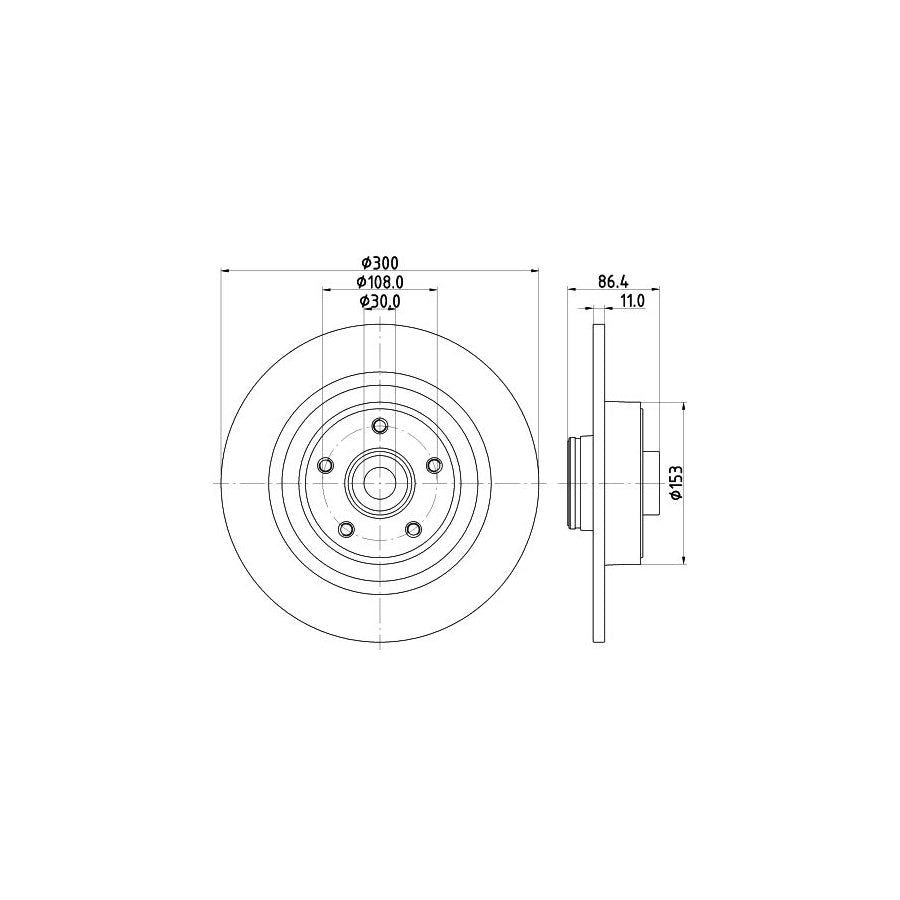 Hella 8DD 355 115-321 Brake Disc For Renault Vel Satis