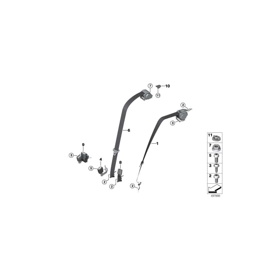 Genuine BMW 72117442030 G20 G21 Tilting Lock, Right (Inc. 330dX, M340iX & 320d) | Duco Car Parts UK Car Parts