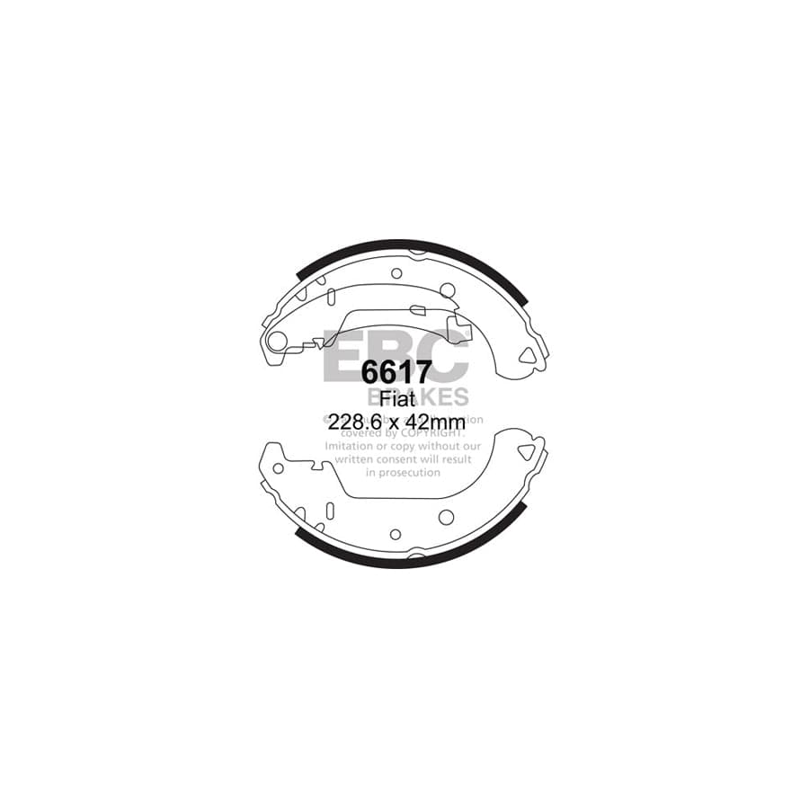 EBC 6617 Fiat Doblo Rear Brake Shoes 1 | Duco Car Parts UK Car Parts