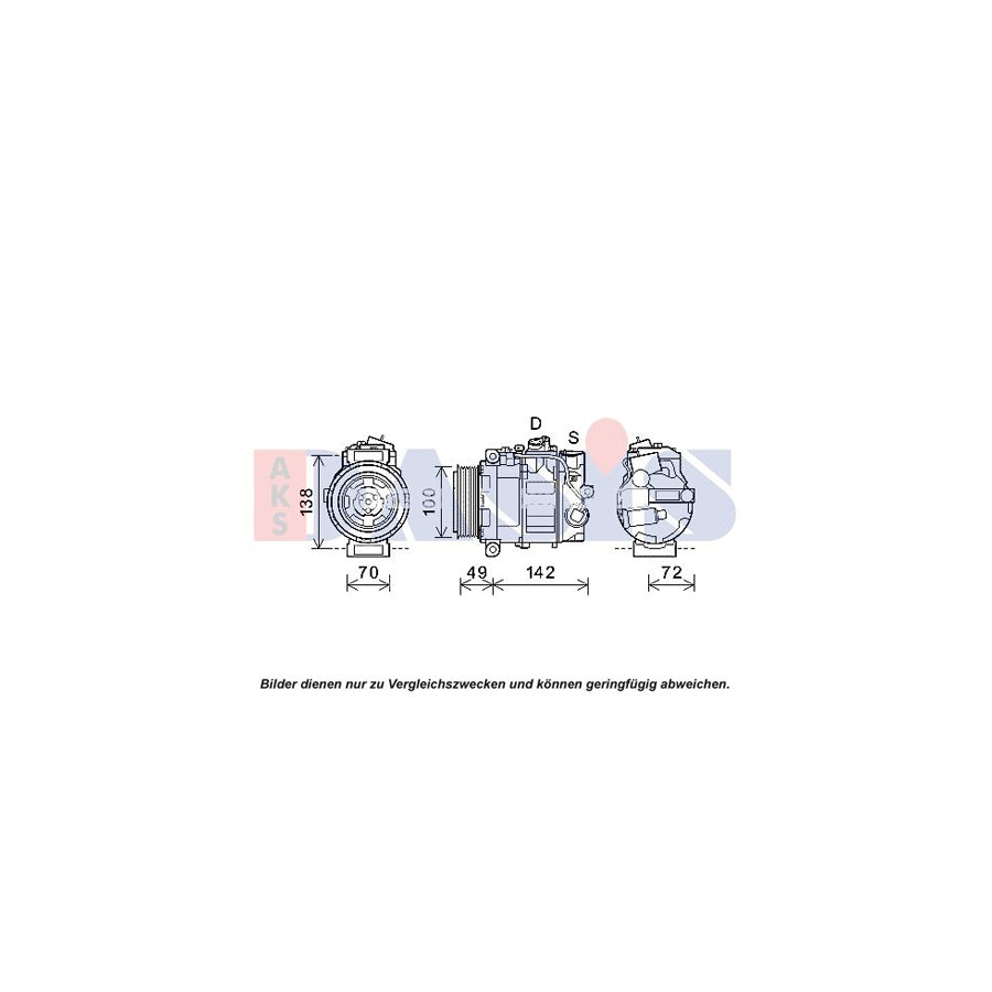 AKS Dasis 852711N Compressor, Air Conditioning | Duco Car Parts UK