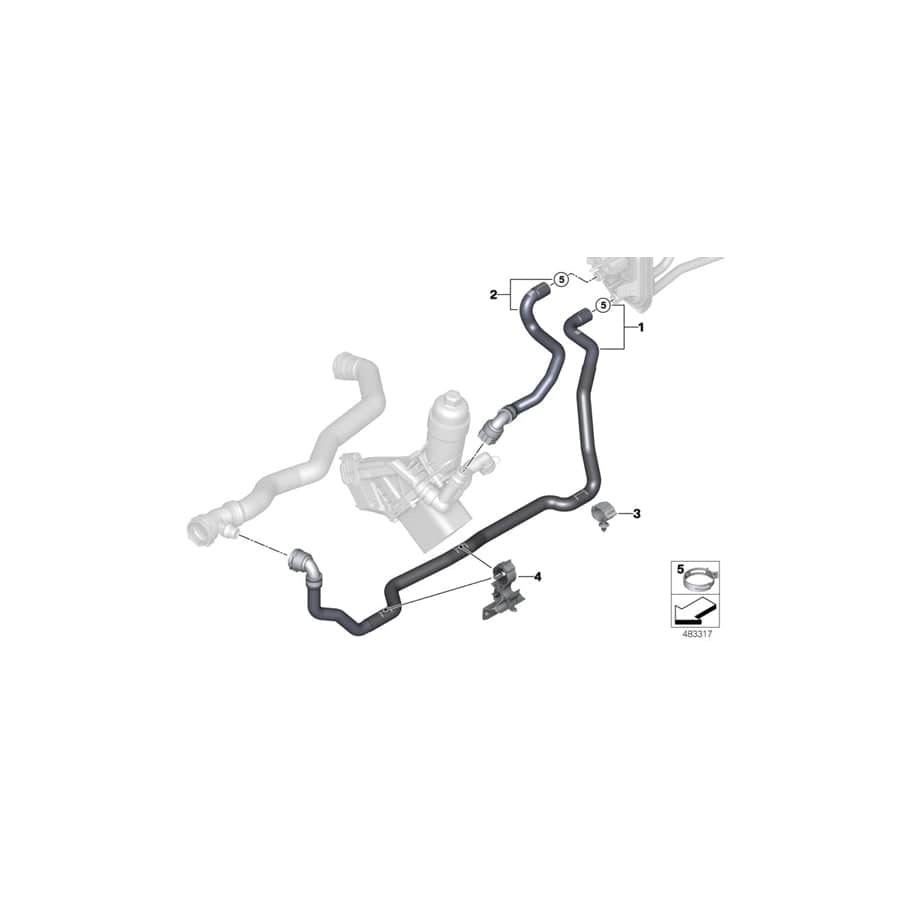 Genuine BMW 64219354461 G01 G02 Coolant Hose, Return (Inc. X4 20dX & X4 25dX) | Duco Car Parts UK Car Parts