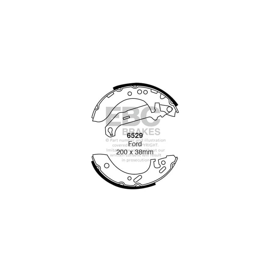 EBC 6529 Ford Rear Brake Shoes (Inc. Escort Mk6, Courier, Fiesta) 1 | Duco Car Parts UK Car Parts