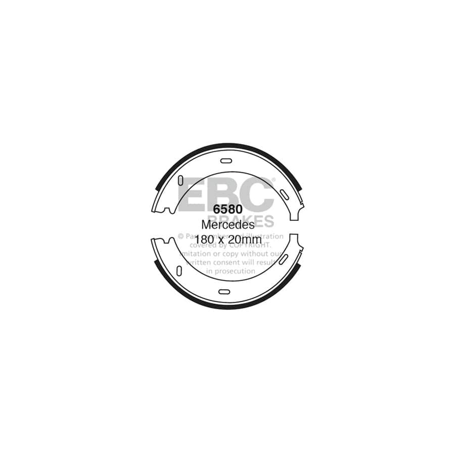 EBC 6580 Mercedes-Benz Vito Rear Brake Shoes 1 | Duco Car Parts UK Car Parts