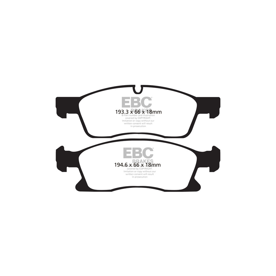 EBC PD13KF889 Dodge Jeep Yellowstuff Front Brake Pad & GD Disc Kit - ATE Caliper (Inc. Durango & Grand Cherokee) 2 | Duco Car Parts UK Car Parts