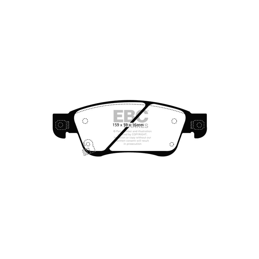 EBC PD03KF594 Infiniti Nissan Yellowstuff Front Brake Pad & Plain Disc Kit - Akebono Caliper 2 | Duco Car Parts UK Car Parts