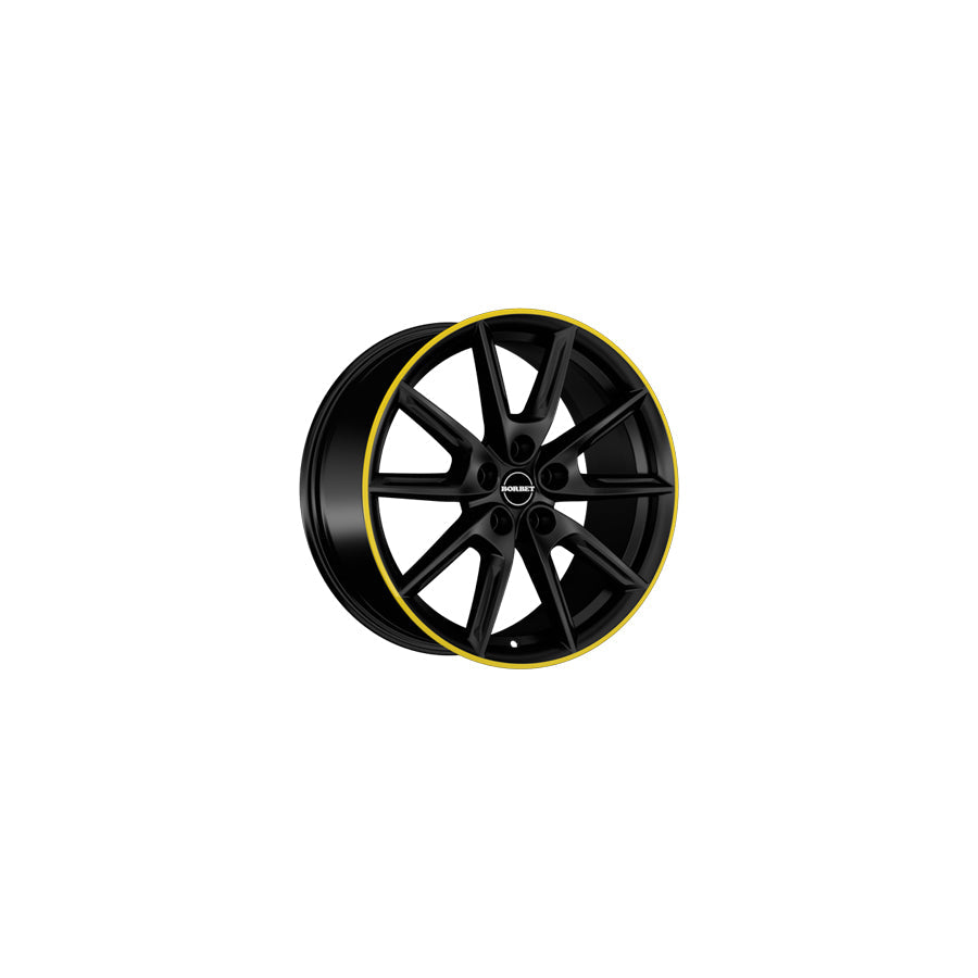 Borbet LX18 8x18 ET44 LX18 80844112557,1BMRY Black Matt Rim Yellow Wheel | Duco Car Parts UK Car Parts