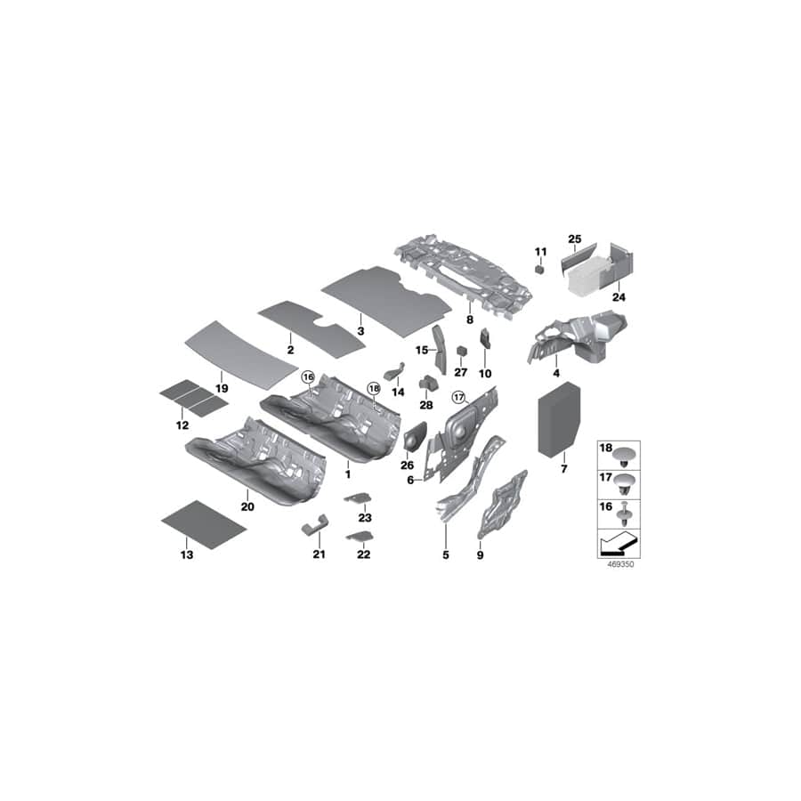 Genuine BMW 51487311204 F32 F36 Sound Insulating Roof Rear (Inc. 430dX, 425d & 435i) | Duco Car Parts UK Car Parts