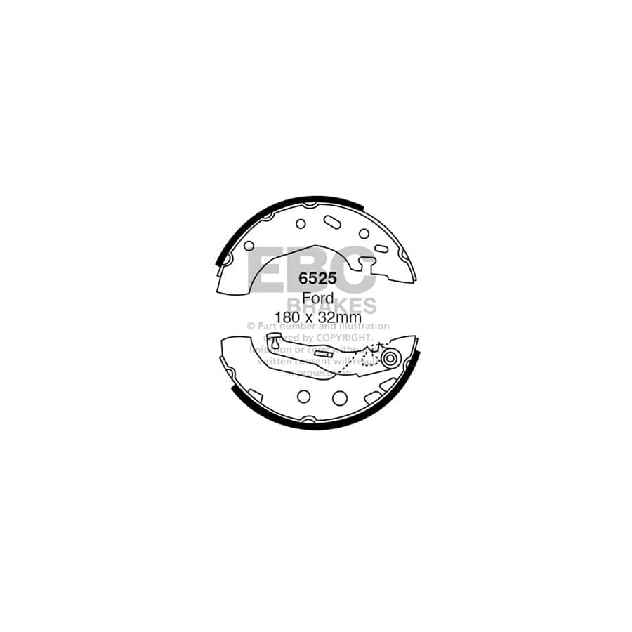 EBC 6525 Ford Mazda Rear Brake Shoes 1 | Duco Car Parts UK Car Parts