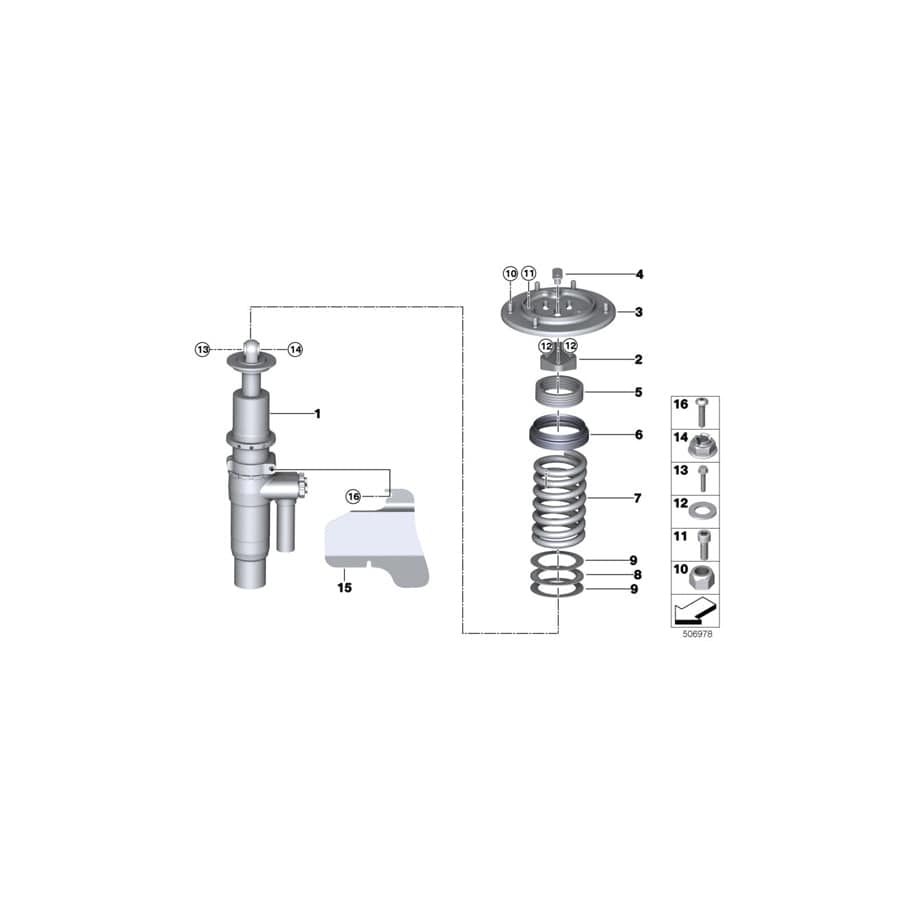 Genuine BMW 31308435469 BMW Spring Guide D92,5 X D80 (Inc.  & M4 GT4) | Duco Car Parts UK Car Parts