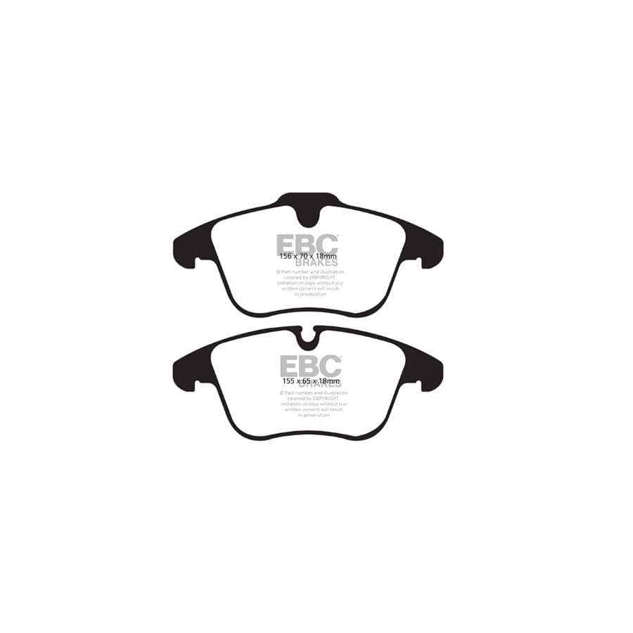 EBC PD03KF603 Jaguar Yellowstuff Front Brake Pad & Plain Disc Kit - ATE Caliper 2 | Duco Car Parts UK Car Parts