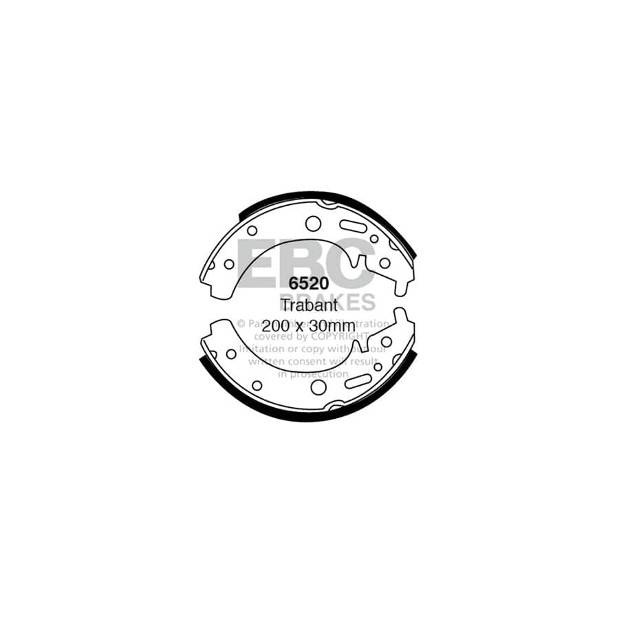 EBC 6520 Trabant Rear Brake Shoes (Inc. 601 & 1.1) 1 | Duco Car Parts UK Car Parts