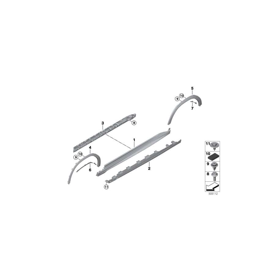 Genuine BMW 51778099202 G06 Door Sill Cover, Primed Right MSP (Inc. X6 40iX, X6 M50dX & X6 40i) | Duco Car Parts UK Car Parts