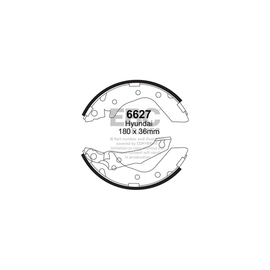 EBC 6627 Hyundai Accent Rear Brake Shoes 1 | Duco Car Parts UK Car Parts
