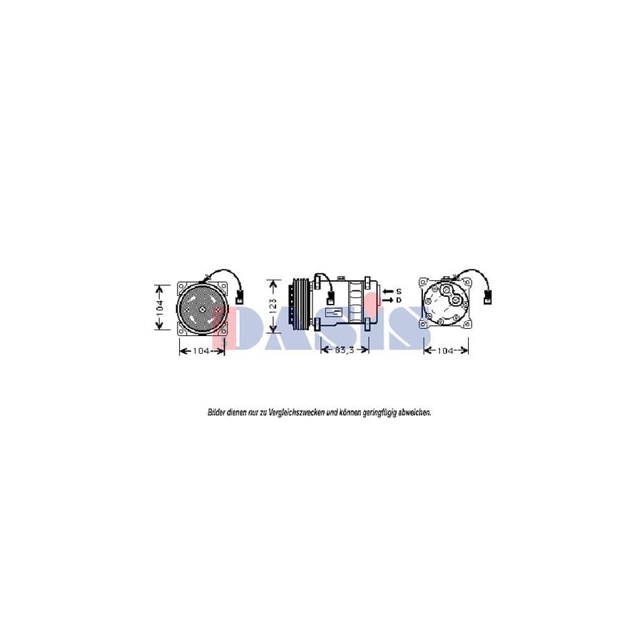 AKS Dasis 850484N Compressor, Air Conditioning | Duco Car Parts UK