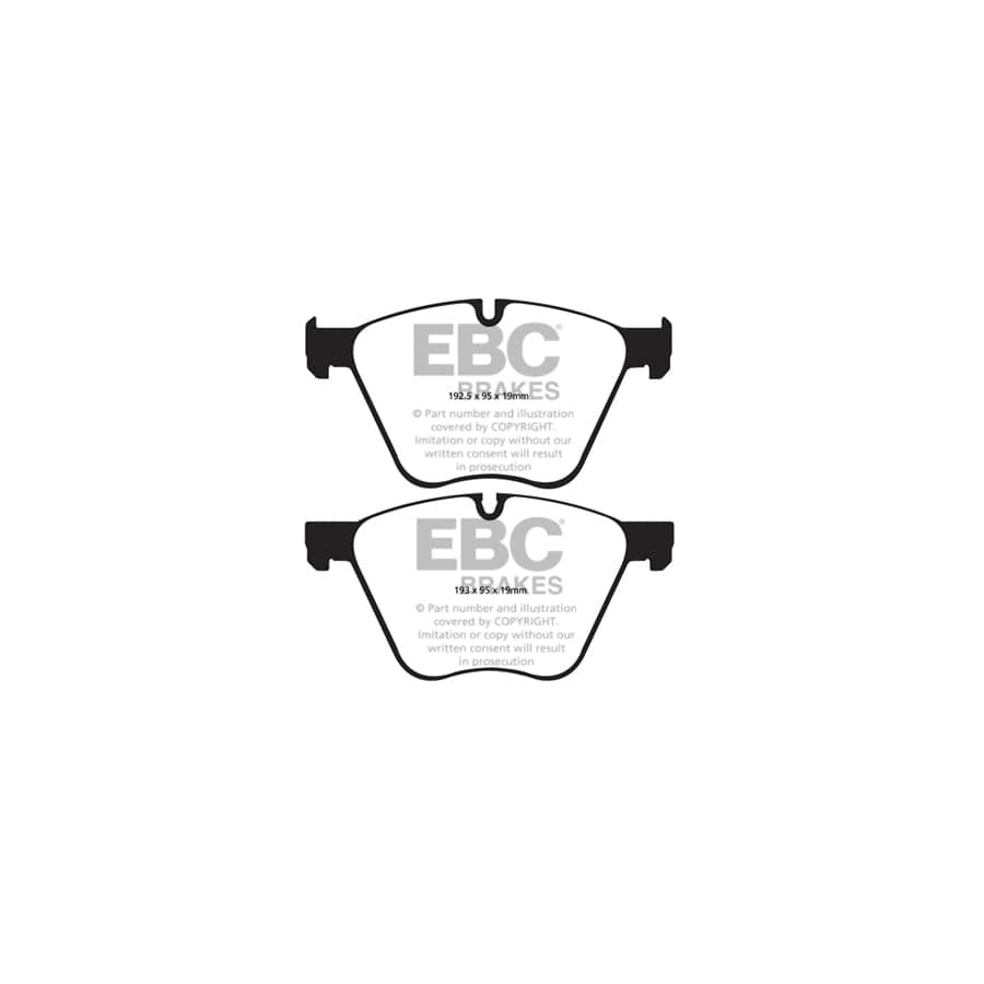 EBC PD02KF111 BMW F07 Redstuff Front Brake Pad & Plain Disc Kit - ATE Caliper 2 | Duco Car Parts UK Car Parts