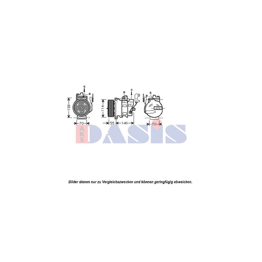 AKS Dasis 851646N Compressor, Air Conditioning | Duco Car Parts UK