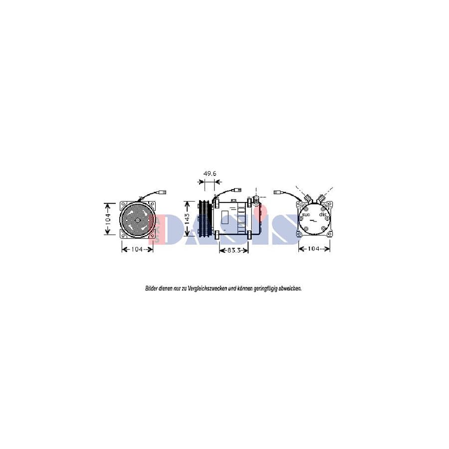 AKS Dasis 850498N Compressor, Air Conditioning | Duco Car Parts UK