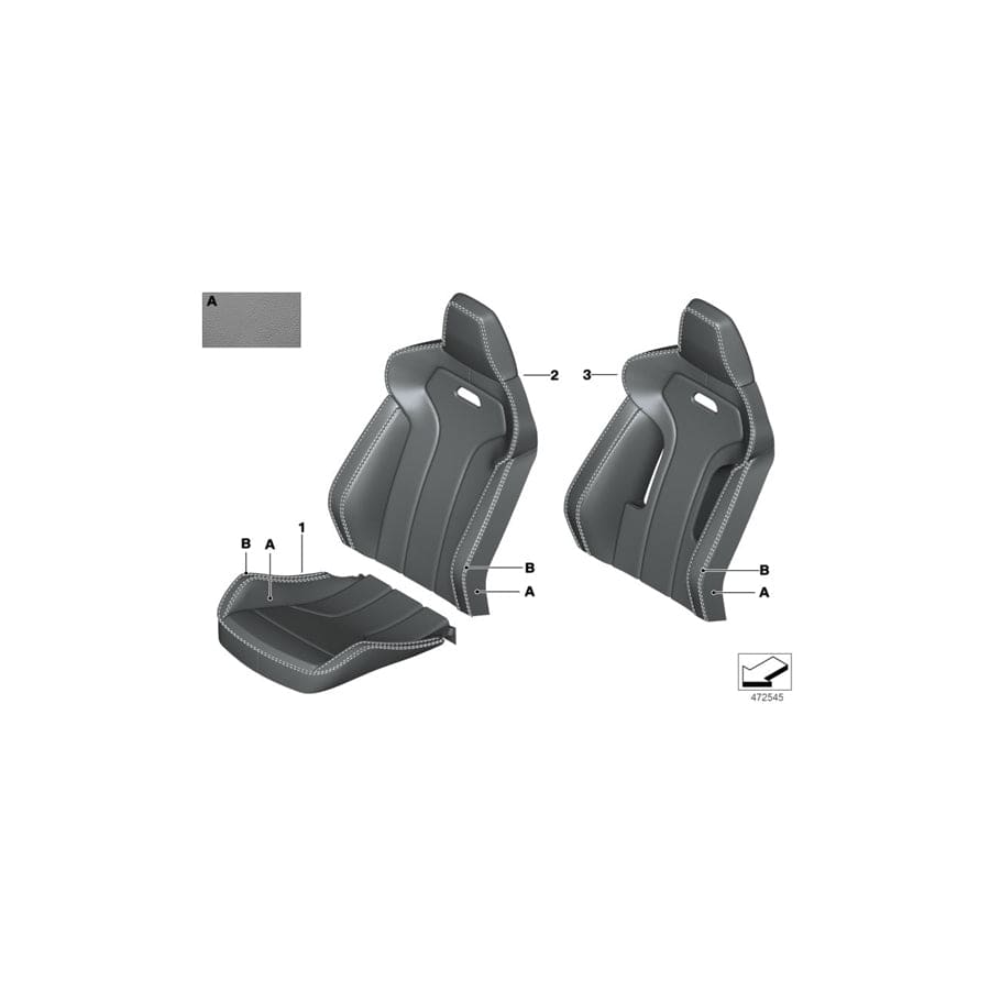 Genuine BMW 52107990746 F80 F82 Leather Cover Sport Backrest Right INDIVIDUAL (Inc. M3 & M4) | Duco Car Parts UK Car Parts