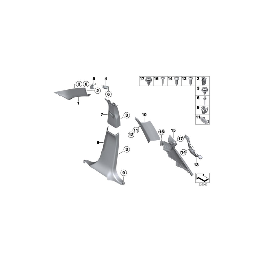 Genuine BMW 51438050331 F25 Cover, Column D, Left ANTHRAZIT (Inc. X3 35dX, X3 28dX & X3 20dX) | Duco Car Parts UK