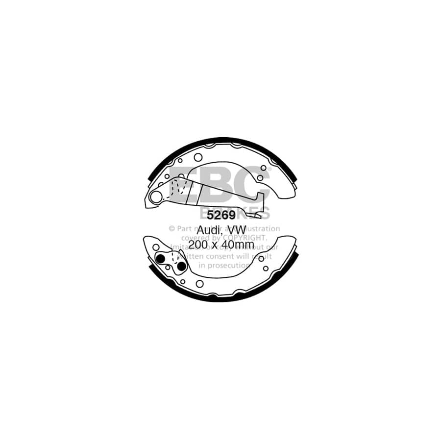 EBC 5269 Audi VW Rear Brake Shoes 1 | Duco Car Parts UK Car Parts