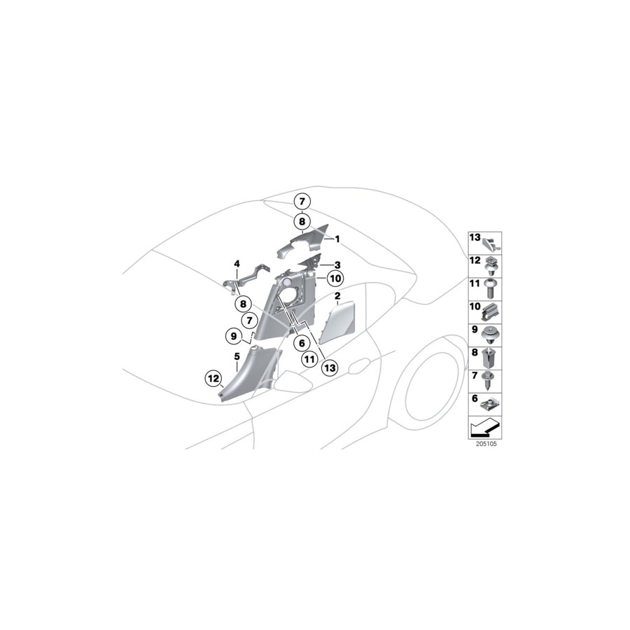 Genuine BMW 51439121823 E89 Lateral Trim Panel Rear Left (Inc. Z4 35i, Z4 35is & Z4 20i) | Duco Car Parts UK