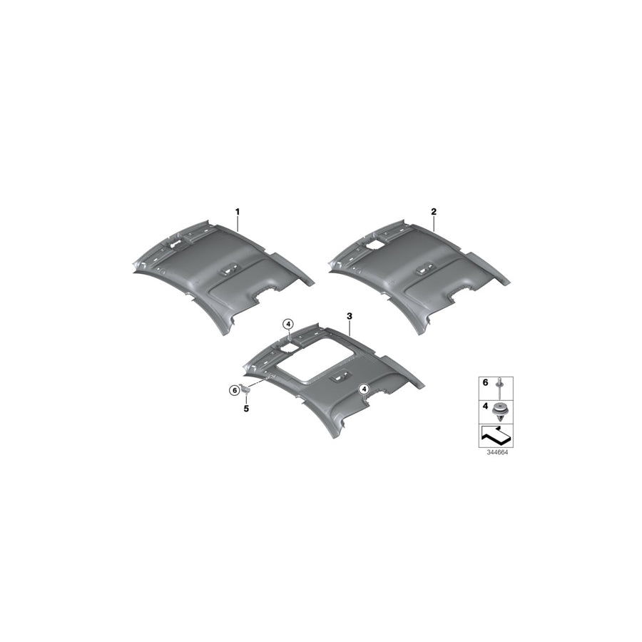 Genuine BMW 51448063148 F22 F87 Headlining, Lift-Up & Slide-Back Sunroof ANTHRAZIT (Inc. M2, 230iX & M235i) | Duco Car Parts UK