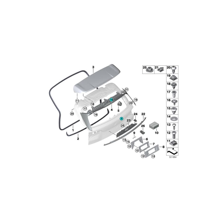 Genuine BMW 51137453909 G07 Bracket Handle Strip, Tailgate (Inc. X7 50iX, X7 40iX & X7 30dX) | Duco Car Parts UK Car Parts
