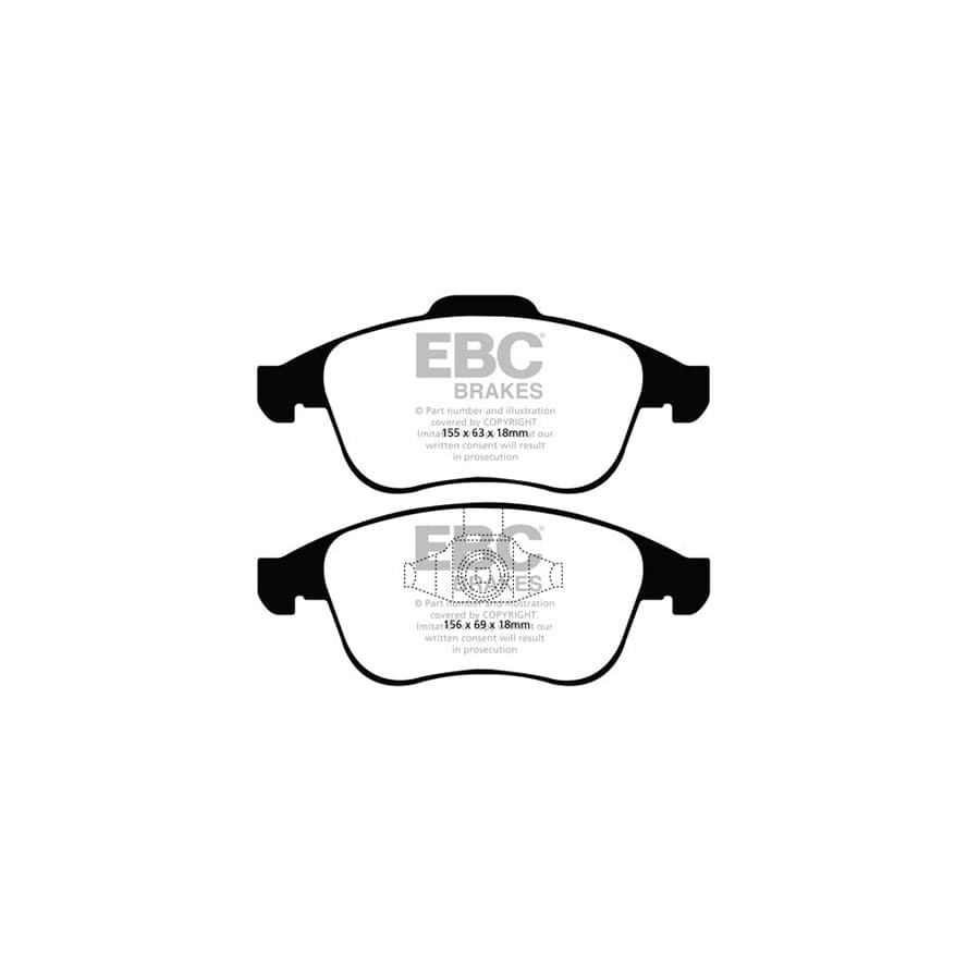 EBC PD11KF813 Renault Greenstuff Front Brake Pad & GD Disc Kit - ATE Caliper (Inc. Laguna & Latitude) 2 | Duco Car Parts UK Car Parts