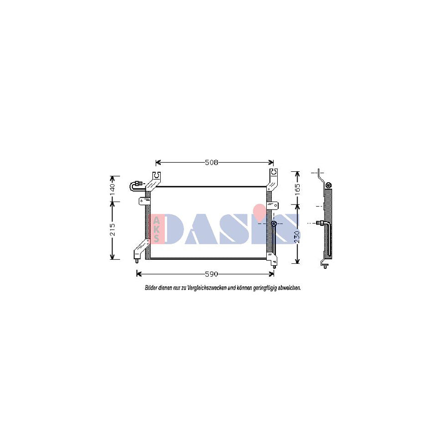 AKS Dasis 322020N Air Conditioning Condenser For Suzuki Swift | Duco Car Parts UK