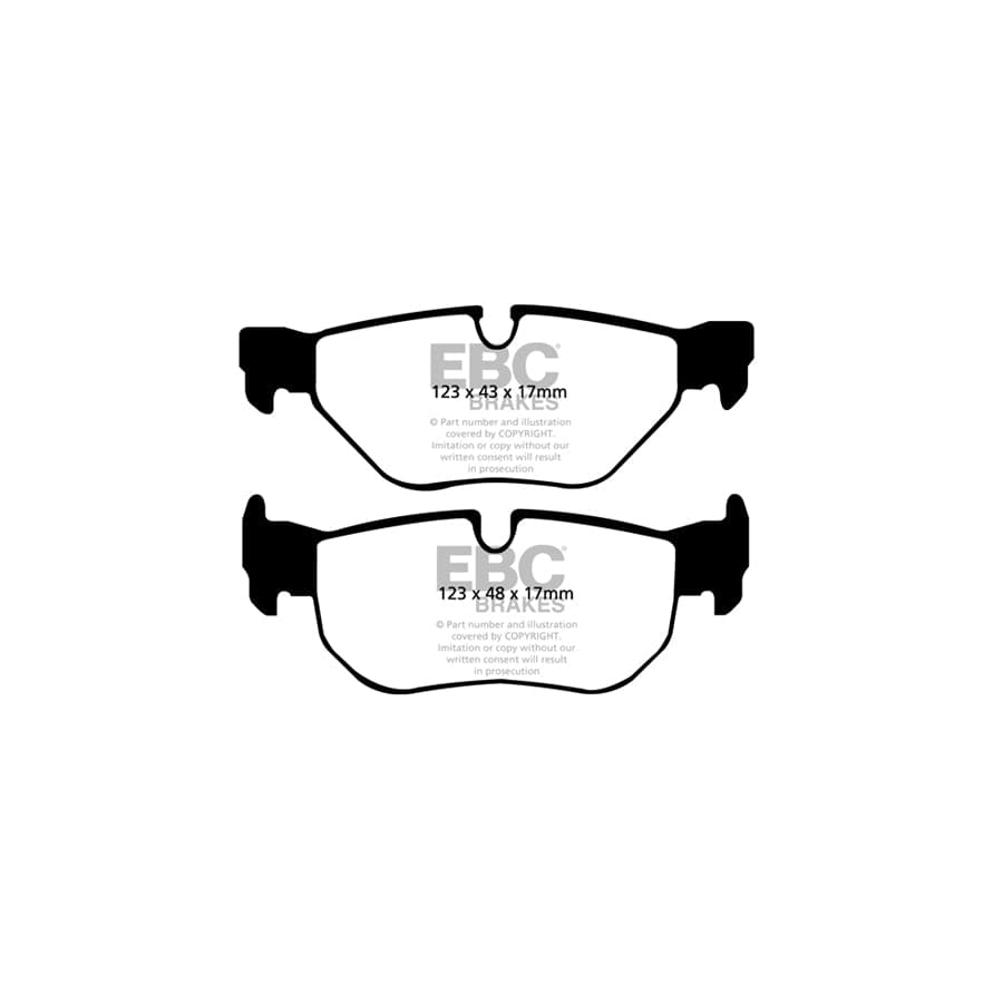 EBC PD02KR063 BMW Redstuff Rear Brake Pad & Plain Disc Kit - ATE Caliper 2 | Duco Car Parts UK Car Parts