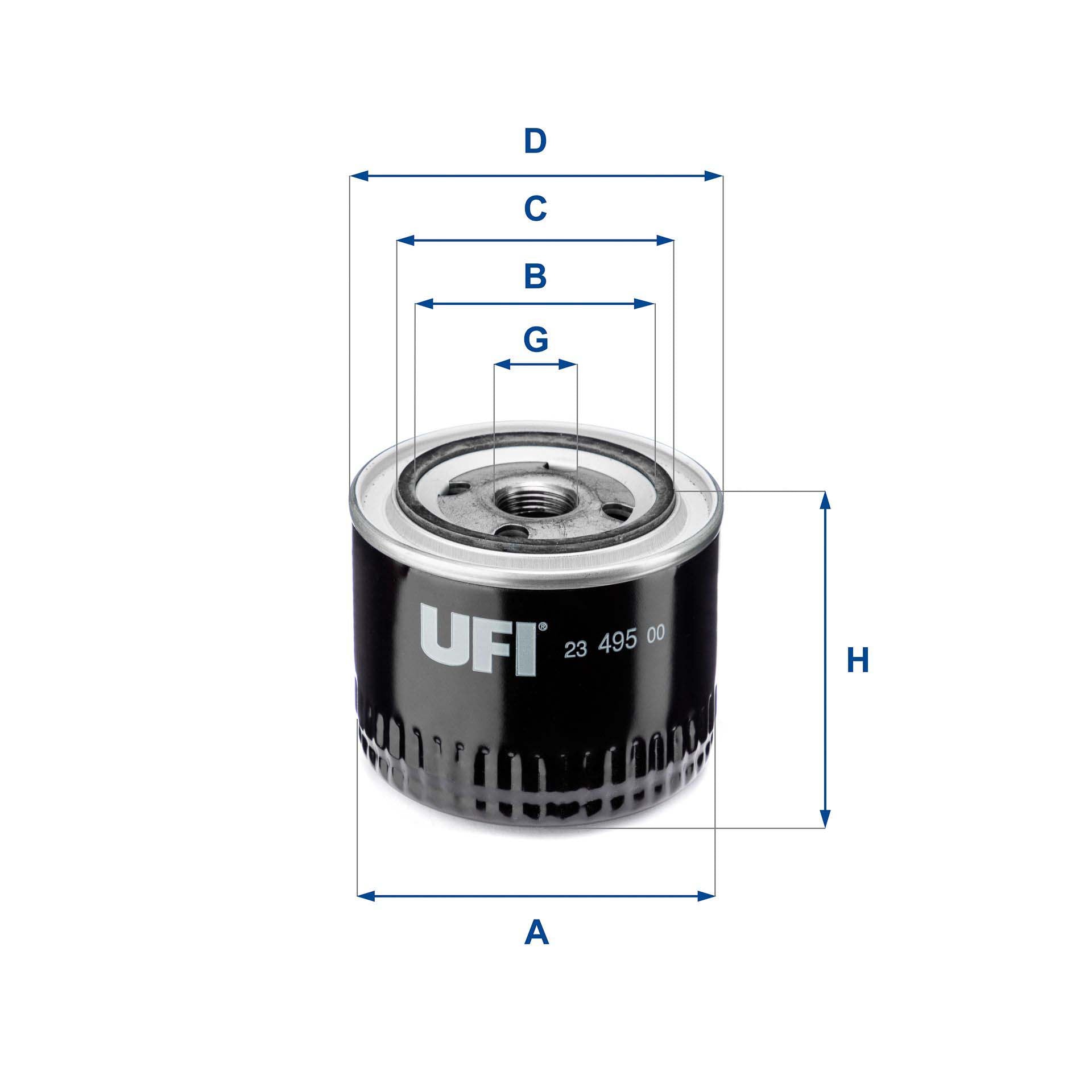 UFI 23.233.00 Oil Filter For Jeep Cj5 - Cj8 Off-Road Convertible