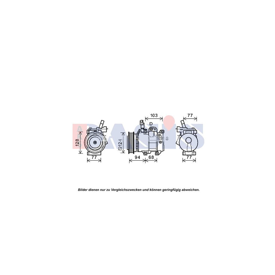 AKS Dasis 852813N Compressor, Air Conditioning For Kia Cerato Saloon (Td) | Duco Car Parts UK