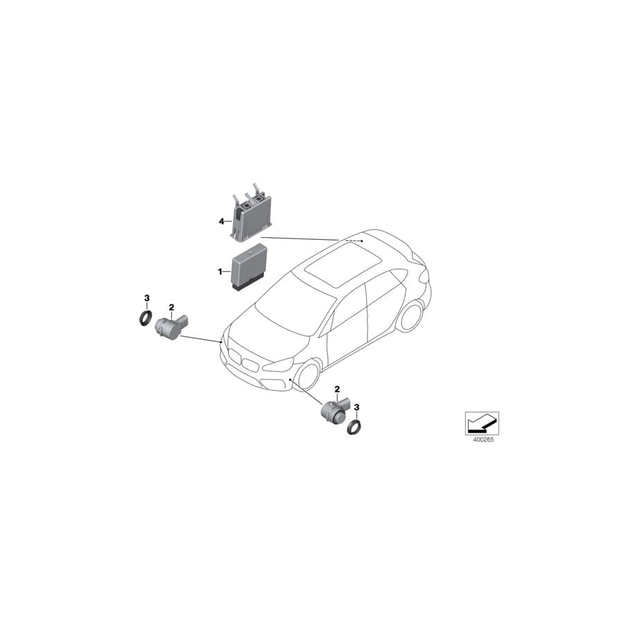 Genuine BMW 66209336917 F46 F48 Ultrasonic Sensor, Atlantic Gray WC09 (Inc. X1 20iX, 220dX & 216i) | Duco Car Parts UK Car Parts