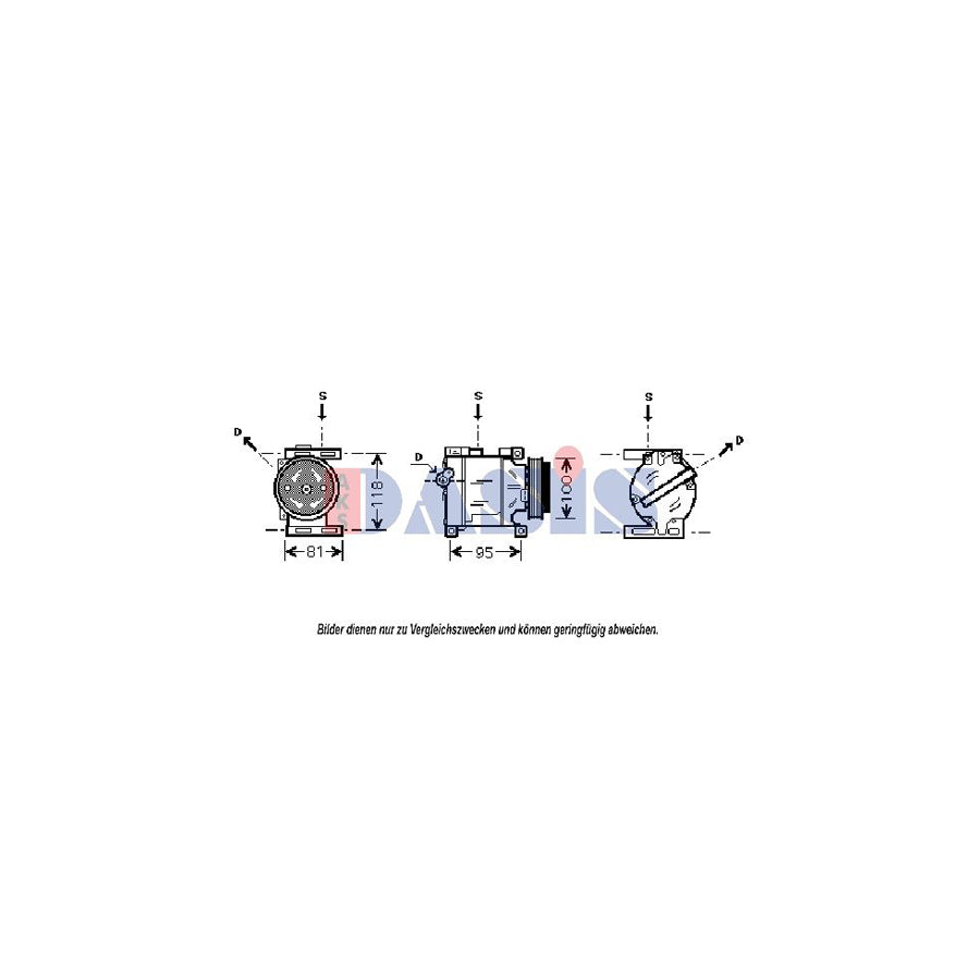 AKS Dasis 850573N Compressor, Air Conditioning | Duco Car Parts UK
