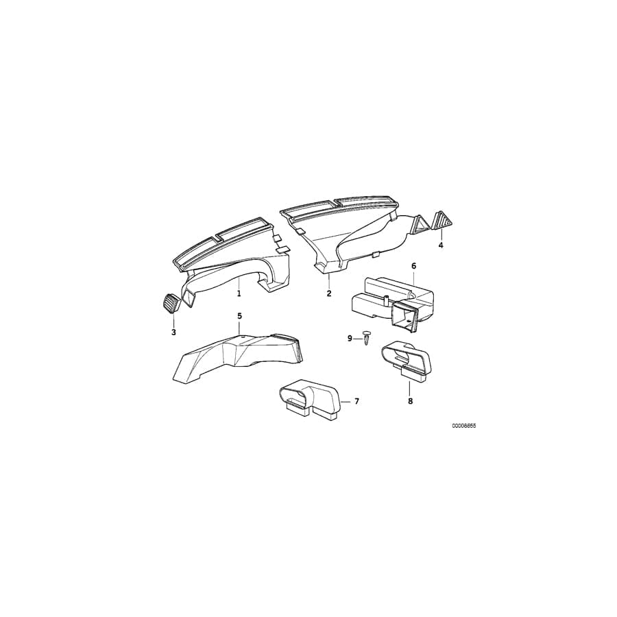 Genuine BMW 64221977614 E36 Defroster Nozzle Right (Inc. M3, 325td & 318is) | Duco Car Parts UK Car Parts