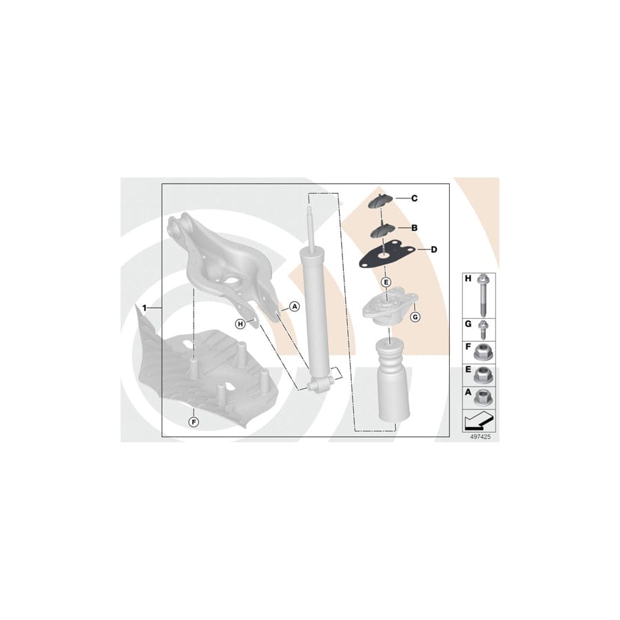 Genuine BMW 33522467121 F31 F21 F30 Attachment Set Spring Strut, Rear VALUE LINE (Inc. 316i, 320iX & 325d) | Duco Car Parts UK Car Parts