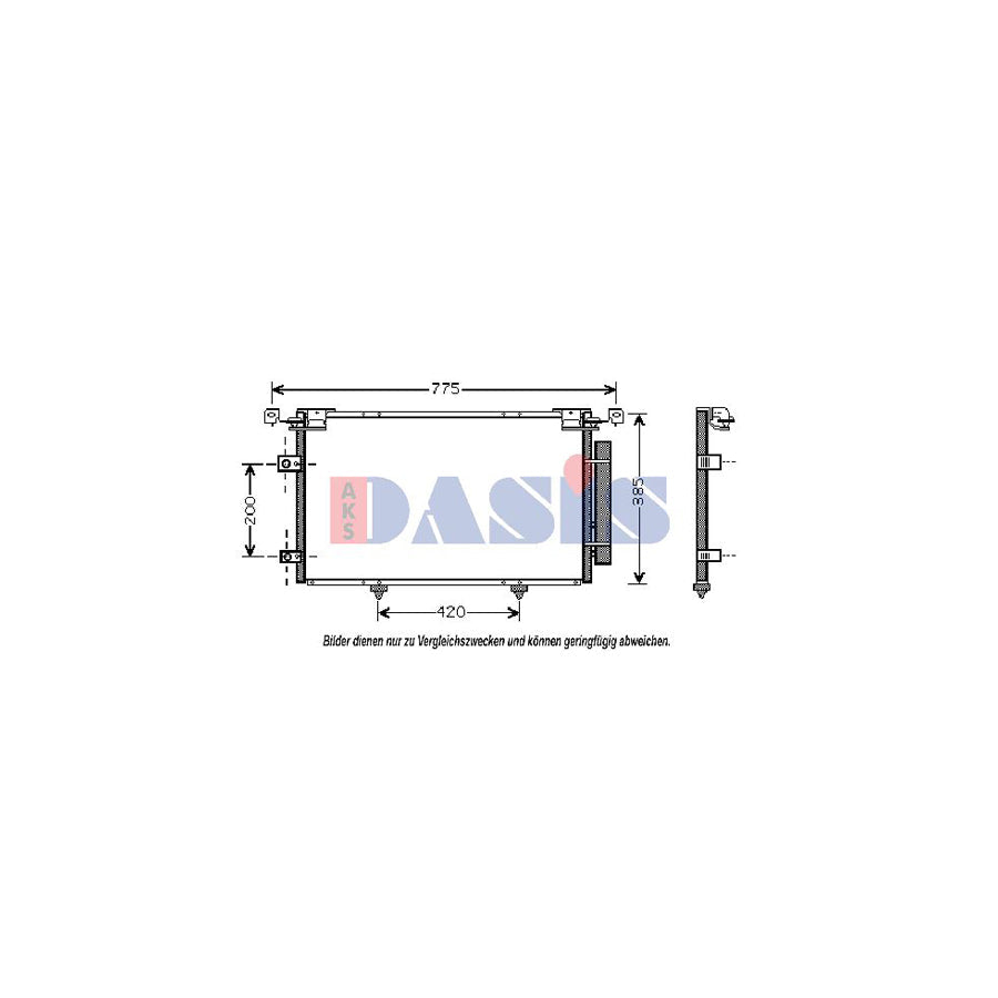 AKS Dasis 212035N Air Conditioning Condenser For Toyota Camry V Saloon (_V3_) | Duco Car Parts UK