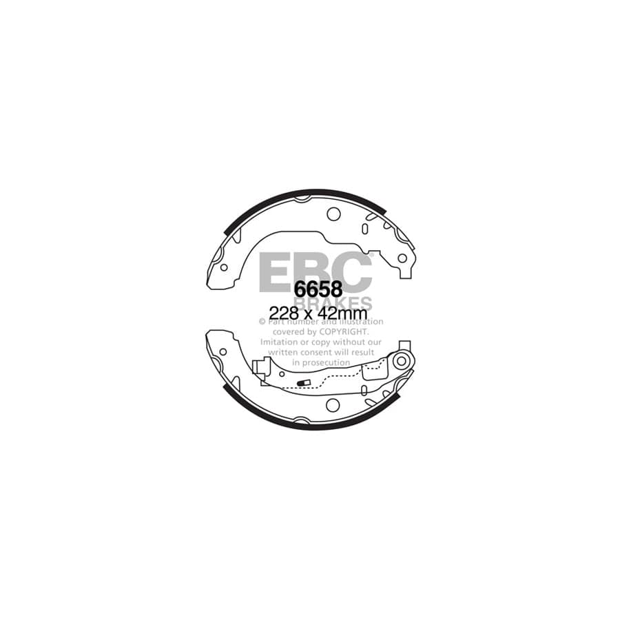 EBC 6658 Citroen Ds  Ds Peugeot Rear Brake Shoes - Girling/TRW/Bosch Caliper 1 | Duco Car Parts UK Car Parts