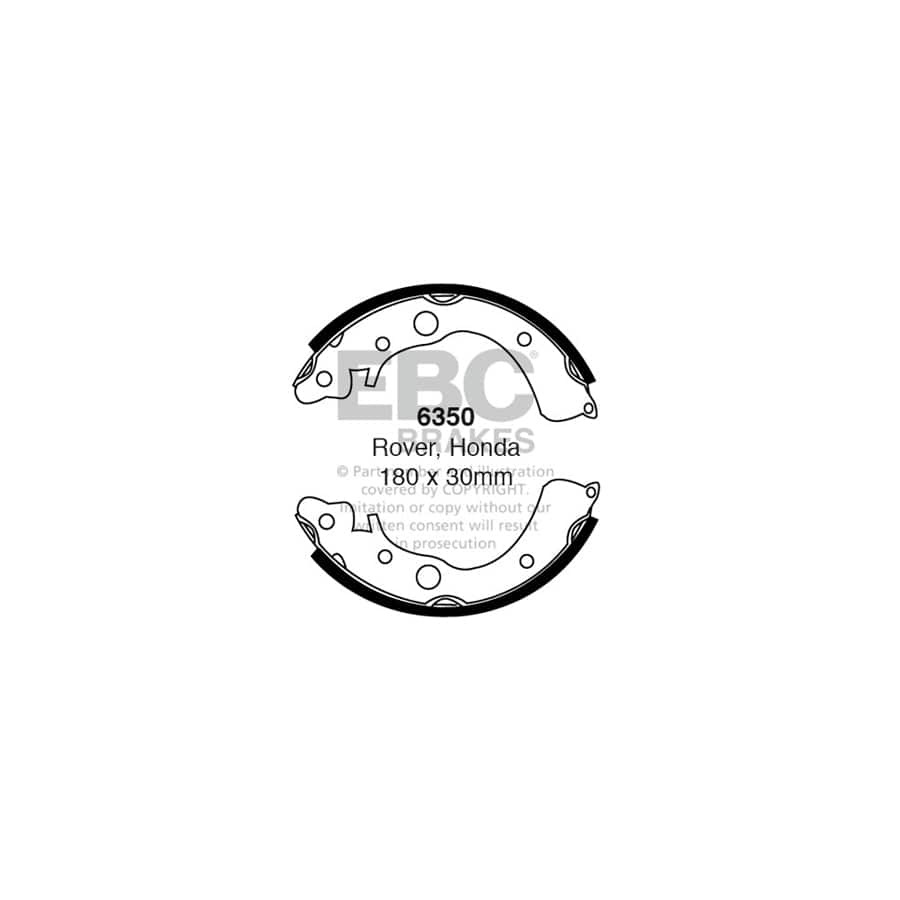 EBC 6350 Honda Rover Rear Brake Shoes 1 | Duco Car Parts UK Car Parts