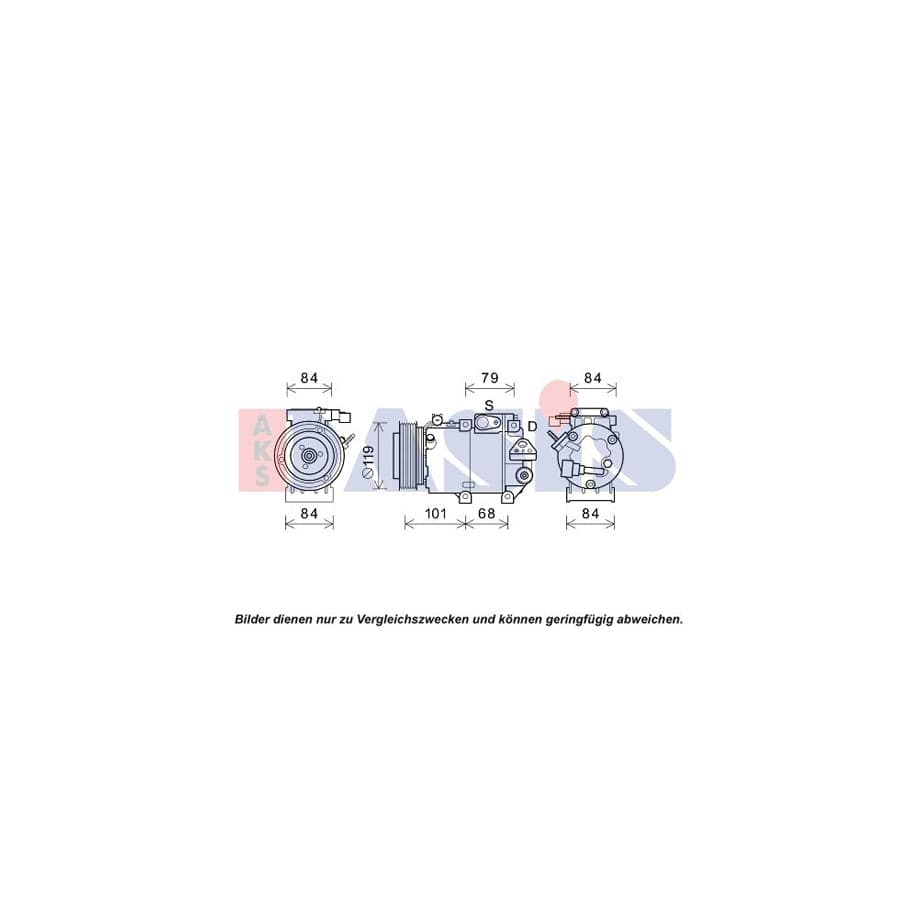 AKS Dasis 852836N Compressor, Air Conditioning | Duco Car Parts UK