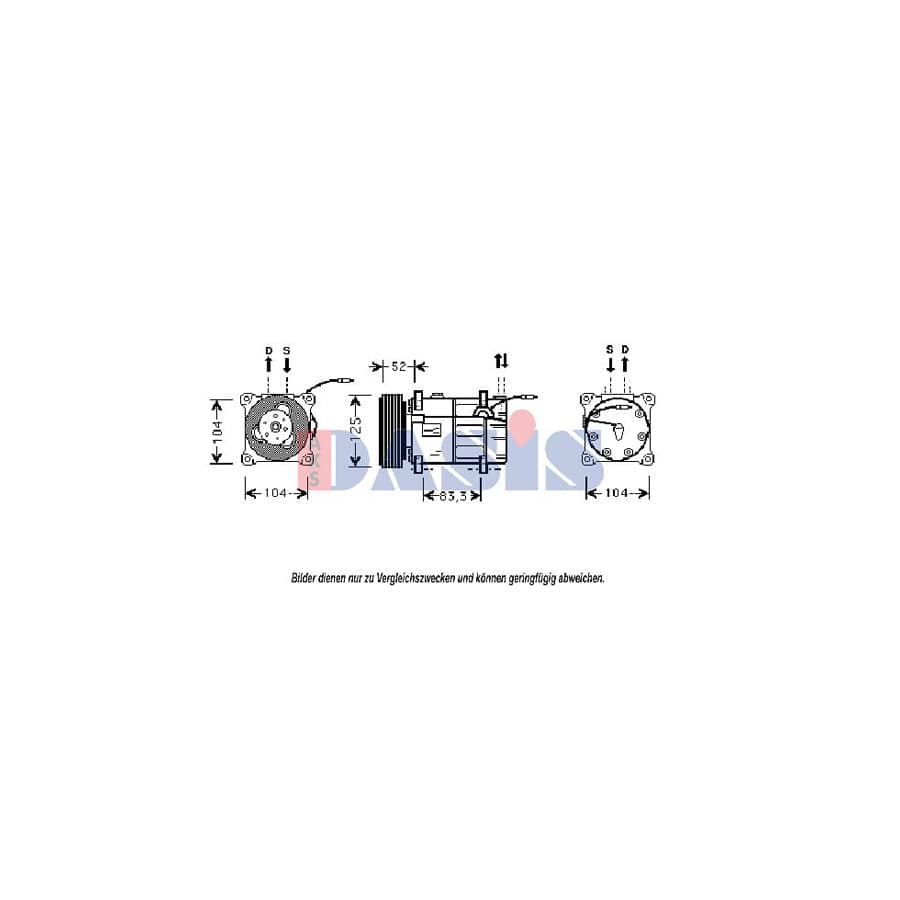 AKS Dasis 850593N Compressor, Air Conditioning | Duco Car Parts UK